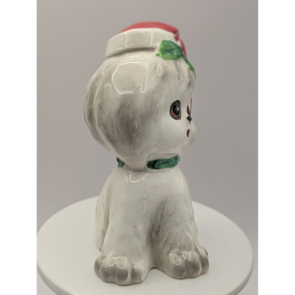 Vintage Christmas White Dogs Salt And Pepper Shakers X-488 Santa Hat. Japan - Picture 5 of 16